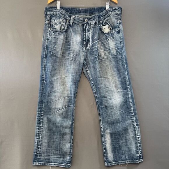 Buffalo By David Bitton Jeans 2000s Style Mens Size 38x29 Light Wash Blue - Picture 2 of 11